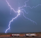 Lightning and trucks - Tucumcari, New Mexico