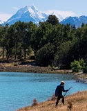 Hiker near Mount Cook - Lake Tekapo, New Zealand