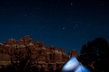 Stars over tent - Needles District, Canyonlands National Park, Utah