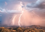 Lightning barrage - Saguaro National Park, Arizona