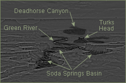 Figure showing location of Green River and Turks Head in photo