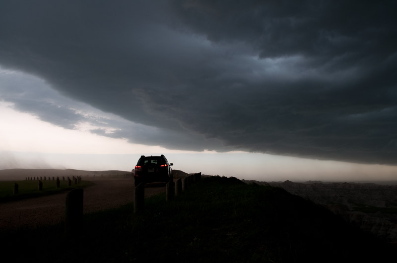 Gust front hitting Badlands National Park, South Dakota