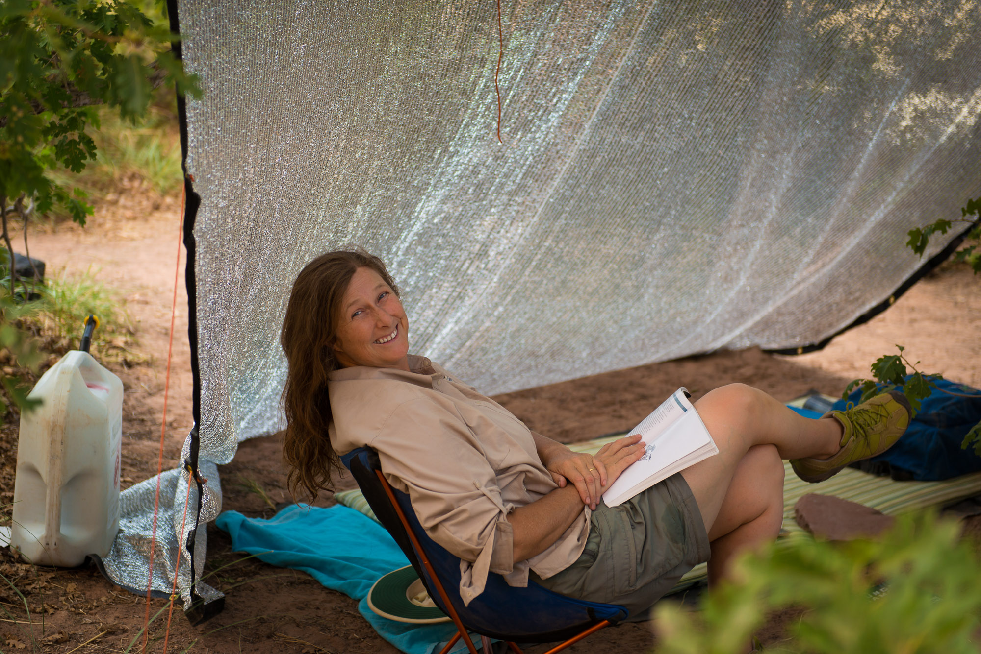 Fiona camping in Canyonlands National Park