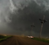 Close encounter with funnel cloud - near Collyer, Kansas