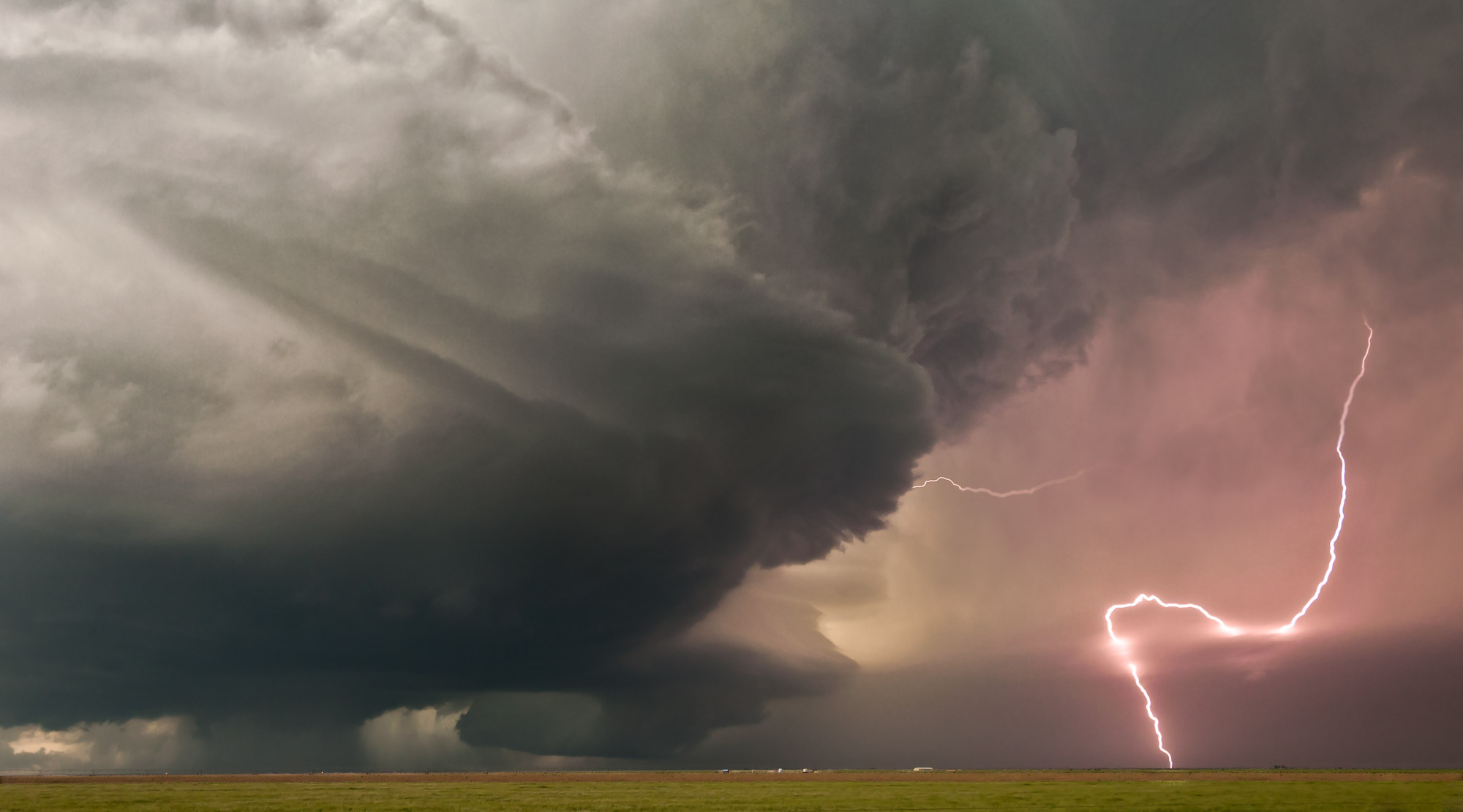 Mesocyclone and Lightning - Dumas, Texas