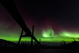 Aurora over Alaskan Pipeline - Brooks Range, Alaska