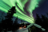 Aurora over cabin - Brooks Range, Alaska