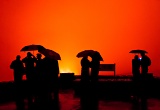 People looking into Kilauea Volcano - Hawaii Volcanoes National Park