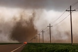 Gustnado crossing highway - Johnson City, Kansas